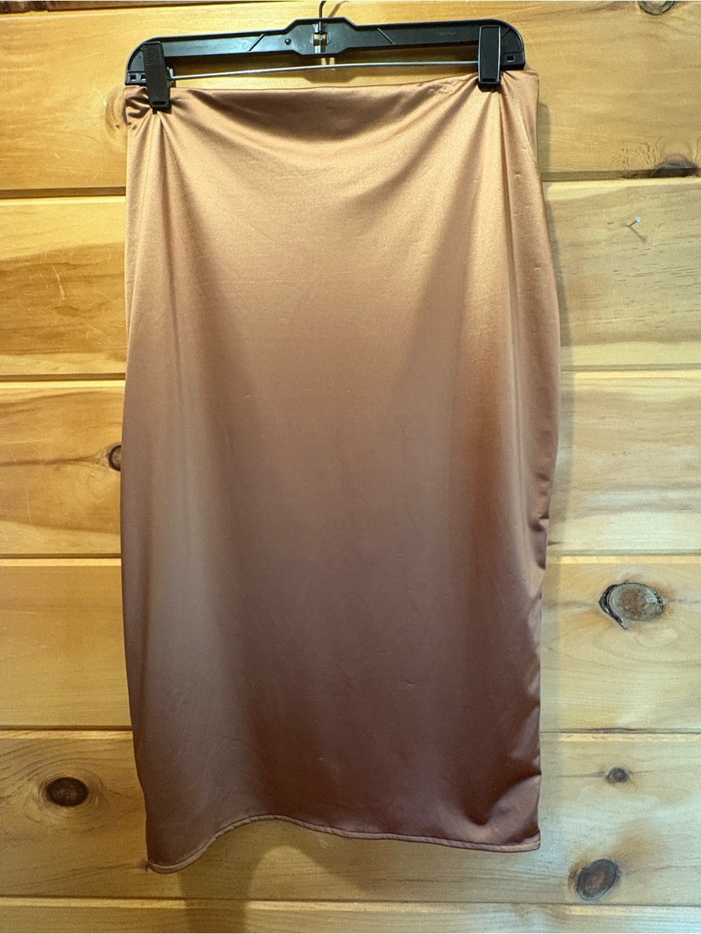 Victoria's Secret Satin Midi Skirt in Camel Brown size Large minimalist